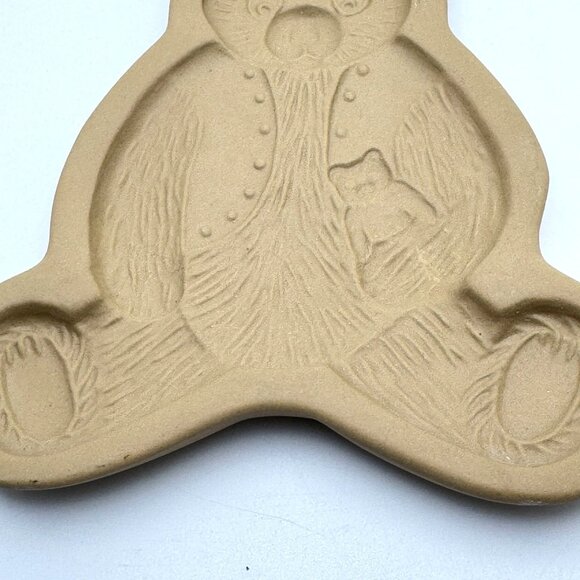 Brown Bag Cookie Art Mold Teddy Bear Hill Design Christmas Stoneware 1984 - Picture 5 of 7